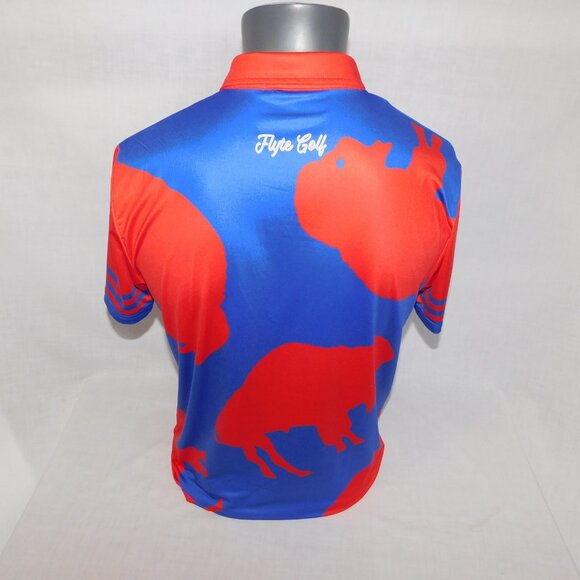 Flyte Golf Mens M Red Blue Buffalo Bills Special Edition Golf Polo Shirt - Picture 11 of 11